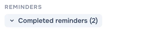 Two completed reminders in the demo conversation.